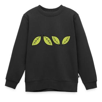 vier Blätter blatt symbol - Kinder Premium Organic Sweatshirt - Schwarz - Vorne - AI Model Kid Female (0cm)