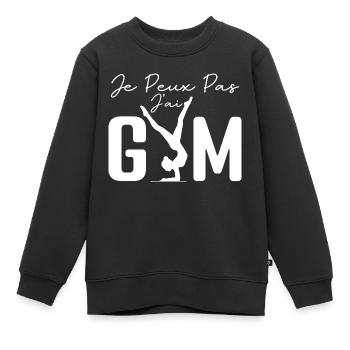 Ich kann kein Fitnessstudio haben | Gymnastik-Geschenk | Fitnessstudio - Kinder Premium Organic Sweatshirt - Schwarz - Vorne - AI Model Kid Female (0cm)