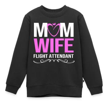 Stewardess Flugbegleiter - Kinder Premium Organic Sweatshirt - Schwarz - Vorne - AI Model Kid Female (0cm)