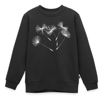 Pissenlit - Sweat Premium enfant bio - noir - Devant - AI Model Kid Female (0cm)