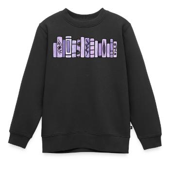 Lila Pastellbücher - Kinder Premium Organic Sweatshirt - Schwarz - Vorne - AI Model Kid Female (0cm)