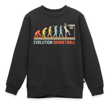 Basketball Evolution - Kids Premium Organic Sweatshirt - black - Front - AI Model Kid Female (0cm)