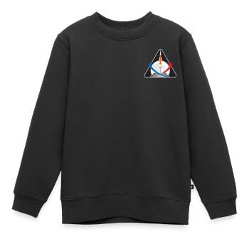 NASA Brustlogo Mit Mond Und Rakete - Kinder Premium Organic Sweatshirt - Schwarz - Vorne - AI Model Kid Female (0cm)