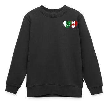 Pakistan Kanada Flagge Herz - Kinder Premium Organic Sweatshirt - Schwarz - Vorne - AI Model Kid Female (0cm)