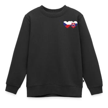 Tschechien Slowakei Flagge Herz - Kinder Premium Organic Sweatshirt - Schwarz - Vorne - AI Model Kid Female (0cm)