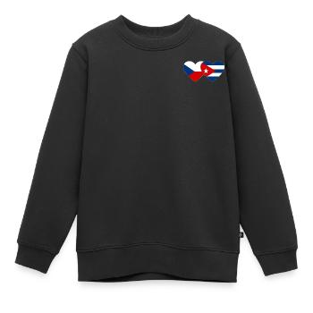 Tschechien Kuba Flagge Herz - Kinder Premium Organic Sweatshirt - Schwarz - Vorne - AI Model Kid Female (0cm)