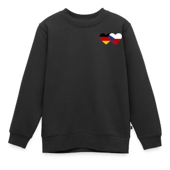 Deutschland Tschechien Flagge Herz Flagge - Kinder Premium Organic Sweatshirt - Schwarz - Vorne - AI Model Kid Female (0cm)