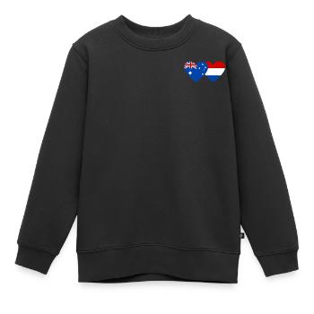 Australien Holland Flagge Herz Flagge - Kinder Premium Organic Sweatshirt - Schwarz - Vorne - AI Model Kid Female (0cm)