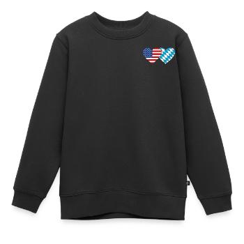 Amerika Bayern Flagge Herz - Kinder Premium Organic Sweatshirt - Schwarz - Vorne - AI Model Kid Female (0cm)