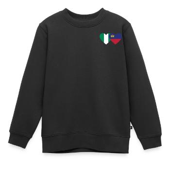 Nigeria Liechtenstein Drapeau Coeur - Sweat Premium enfant bio - noir - Devant - AI Model Kid Female (0cm)