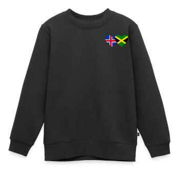 Island Jamaika Flagge Herz - Kinder Premium Organic Sweatshirt - Schwarz - Vorne - AI Model Kid Female (0cm)