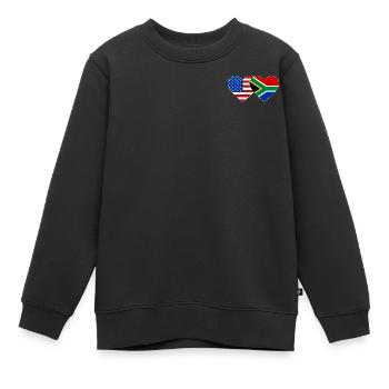 États-Unis, Afrique du Sud, drapeau, forme de coeur - Sweat Premium enfant bio - noir - Devant - AI Model Kid Female (0cm)