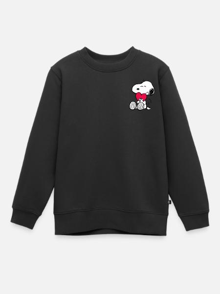 Peanuts Snoopy mit Herz - Kinder Premium Organic Sweatshirt - Schwarz