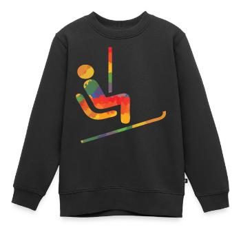 Farbiger Ski Läufer - Kinder Premium Organic Sweatshirt - Schwarz - Vorne - AI Model Kid Female (0cm)