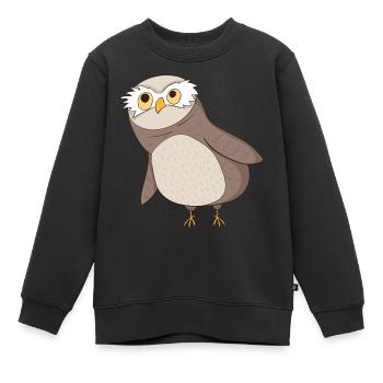 Kauz Comic - Kinder Premium Organic Sweatshirt - Schwarz - Vorne - AI Model Kid Female (0cm)
