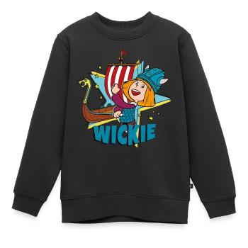 Vic le Viking Vikings - Sweat Premium enfant bio - noir - Devant - AI Model Kid Female (0cm)