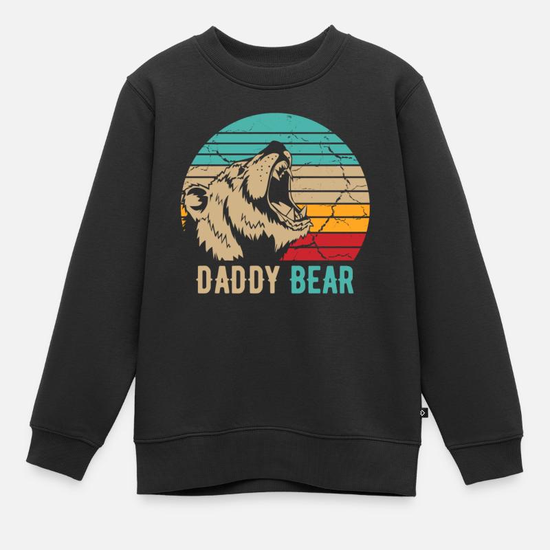 Papa Ours - Sweat Premium enfant bio - noir