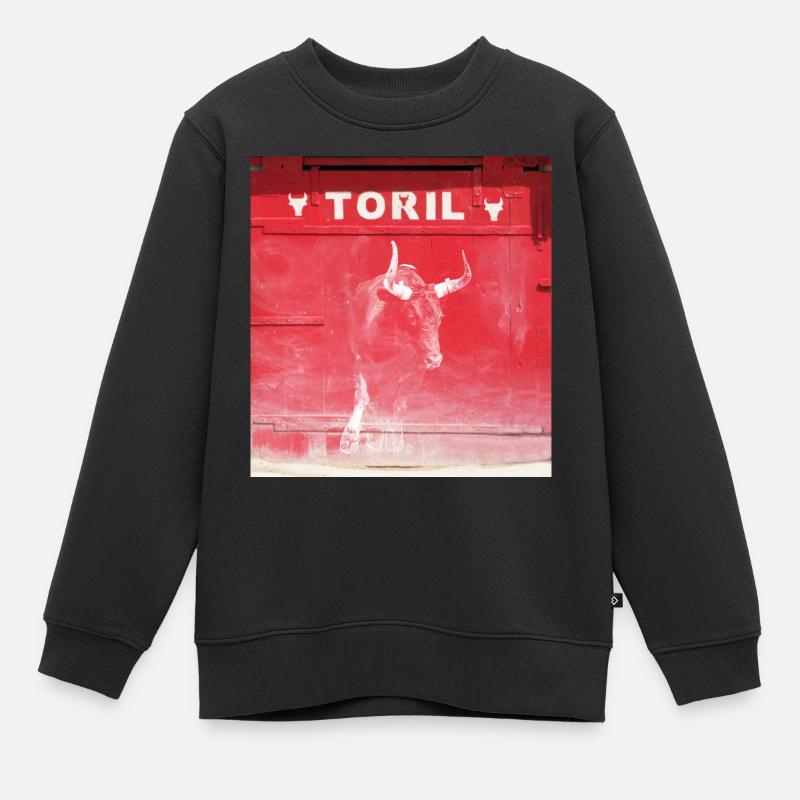 Taureau devant le Toril Camargue Modifier - Sweat Premium enfant bio - noir