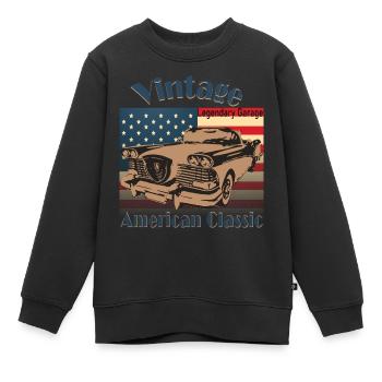American Classic car- Vintage - Kinder Premium Organic Sweatshirt - Schwarz - Vorne - AI Model Kid Female (0cm)