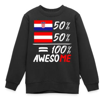 50% Kroatisch 50% Österreich - Kinder Premium Organic Sweatshirt - Schwarz - Vorne - AI Model Kid Female (0cm)