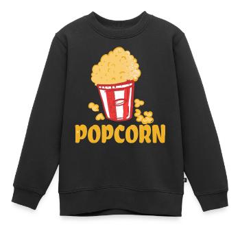Popcorn - Kinder Premium Organic Sweatshirt - Schwarz - Vorne - AI Model Kid Female (0cm)