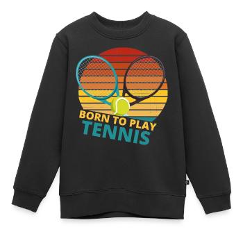 tennis / Tennis / Tennis / Tennis / Tennis jouer - Sweat Premium enfant bio - noir - Devant - AI Model Kid Female (0cm)