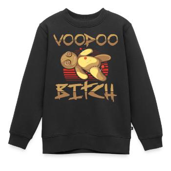 Cadeaux vaudou | Poupée vaudou magique noire - Sweat Premium enfant bio - noir - Devant - AI Model Kid Female (0cm)
