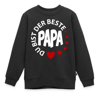 Baby Kinder Der beste Papa Best Dad - Kinder Premium Organic Sweatshirt - Schwarz - Vorne - AI Model Kid Female (0cm)