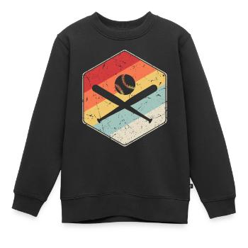 Joueur de baseball Baseballer Baseballer - Sweat Premium enfant bio - noir - Devant - AI Model Kid Female (0cm)