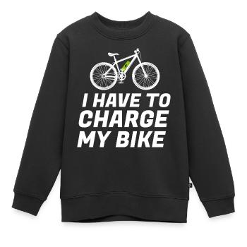 Ich muss mein Fahrrad aufladen E-Bike Elektro-Moun - Kinder Premium Organic Sweatshirt - Schwarz - Vorne - AI Model Kid Female (0cm)