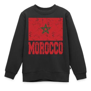 Maroc - Sweat Premium enfant bio - noir - Devant - AI Model Kid Female (0cm)