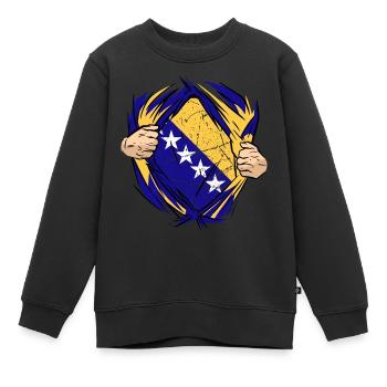 Stolzer Bosnier Bosniaks Bosnien Herzegowina - Kinder Premium Organic Sweatshirt - Schwarz - Vorne - AI Model Kid Female (0cm)