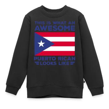 Porto Rico - Sweat Premium enfant bio - noir - Devant - AI Model Kid Female (0cm)