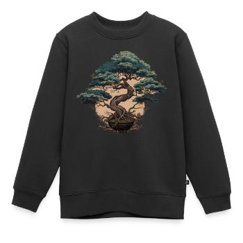 Énigme du bonsaï - Sweat Premium enfant bio - noir - Devant - AI Model Kid Female (0cm)