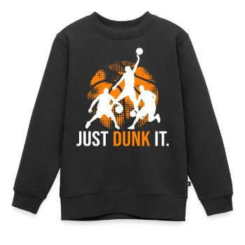 Basketball nur Dunk es Basketball-Team - Kinder Premium Organic Sweatshirt - Schwarz - Vorne - AI Model Kid Female (0cm)