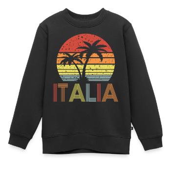 Italia - Kinder Premium Organic Sweatshirt - Schwarz - Vorne - AI Model Kid Female (0cm)