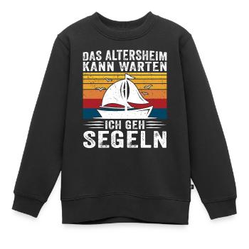 das altersheim kann warten ich geh segeln - Kinder Premium Organic Sweatshirt - Schwarz - Vorne - AI Model Kid Female (0cm)