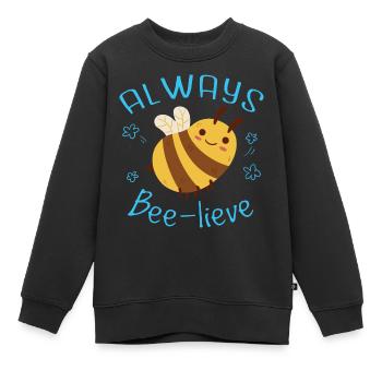 Bourdon mignon - Sweat Premium enfant bio - noir - Devant - AI Model Kid Female (0cm)