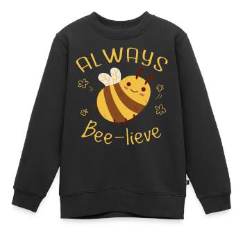 Mignon abeille abeille Bumblebee Design - Sweat Premium enfant bio - noir - Devant - AI Model Kid Female (0cm)