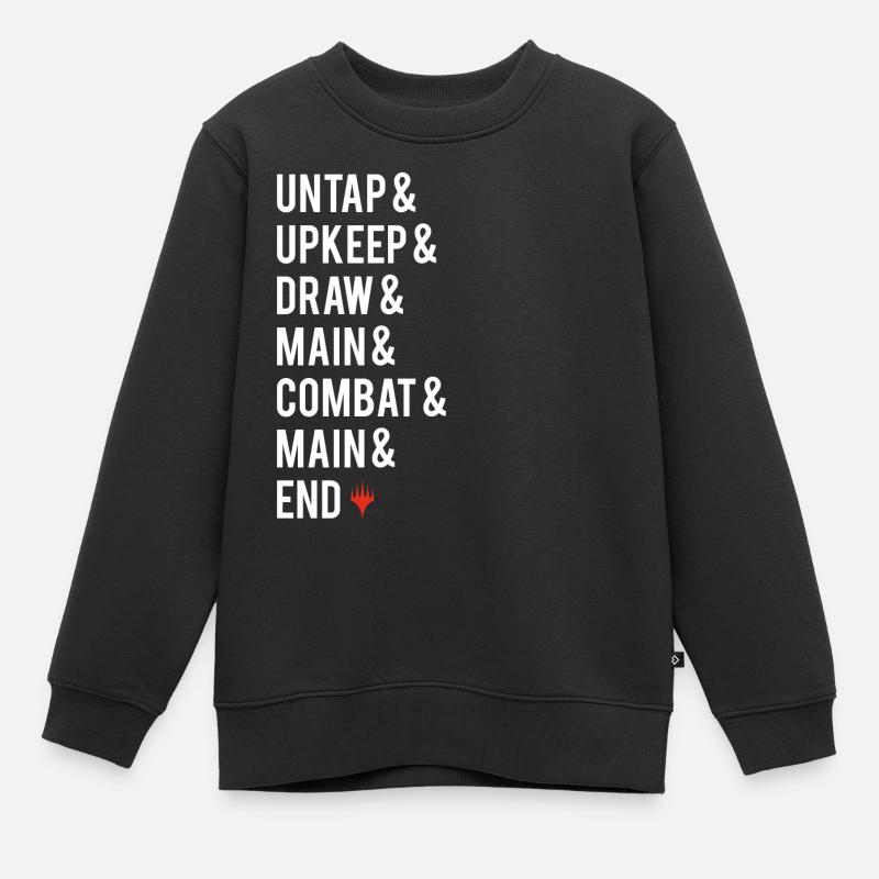 Magic: The Gathering Move Phases White - Premium børne sweatshirt økologisk - sort