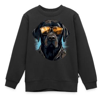 Urban Retriever: Streetwise Labrador Vibes - Sweat Premium enfant bio - noir - Devant - AI Model Kid Female (0cm)