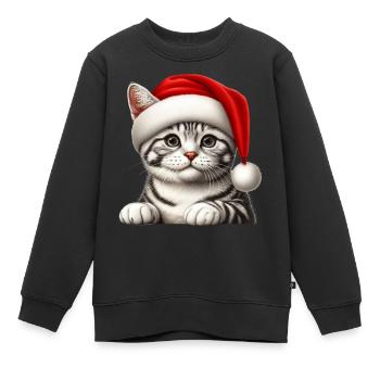 Katze Heiligabend Geist - Kinder Premium Organic Sweatshirt - Schwarz - Vorne - AI Model Kid Female (0cm)