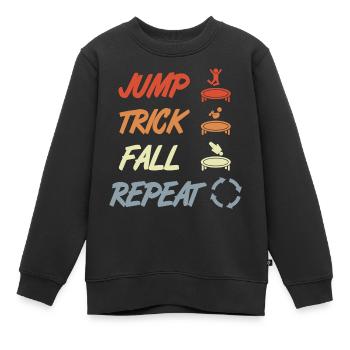 Trampolin Techniken - Kinder Premium Organic Sweatshirt - Schwarz - Vorne - AI Model Kid Female (0cm)