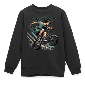 BMX Radfahrer Fahrrad - Kinder Premium Organic Sweatshirt - Schwarz - Vorne - AI Model Kid Female (0cm)