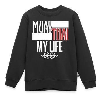 Muay Thai - Kinder Premium Organic Sweatshirt - Schwarz - Vorne - AI Model Kid Female (0cm)