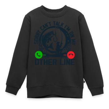 Lustig Angeln Männer Papa Fischer Lustig Fisch Barsch - Kinder Premium Organic Sweatshirt - Schwarz - Vorne - AI Model Kid Female (0cm)
