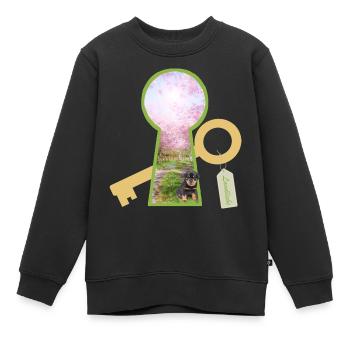 L’amour de la campagne avec le chien - Sweat Premium enfant bio - noir - Devant - AI Model Kid Female (0cm)