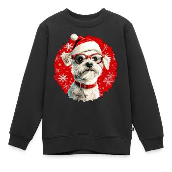 Dogs Christmas - Kids Premium Organic Sweatshirt - black - Front - AI Model Kid Female (0cm)