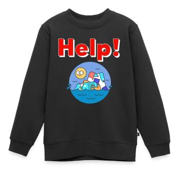 Plastik Umweltschutz - Kinder Premium Organic Sweatshirt - Schwarz - Vorne - AI Model Kid Female (0cm)