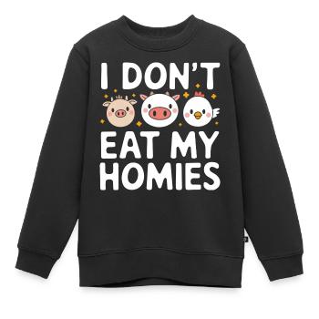 Végétarien Végétalien Végétarien Végétarien - Sweat Premium enfant bio - noir - Devant - AI Model Kid Female (0cm)